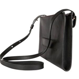 Vele black leather crossbody and clutch